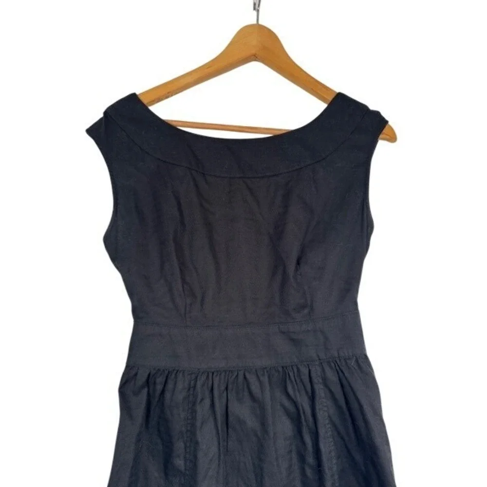 Tulle‎ Womens Black Sleeveless Fit and Flare Dress Tie Back Pockets Size S